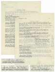 Three Stooges Signed Agreement From December 1960 Regarding a Potential TV Series -- Signed by Moe Howard, Larry Fine & Joe DeRita -- 2pp. Measures 8.5 x 11 -- Very Good